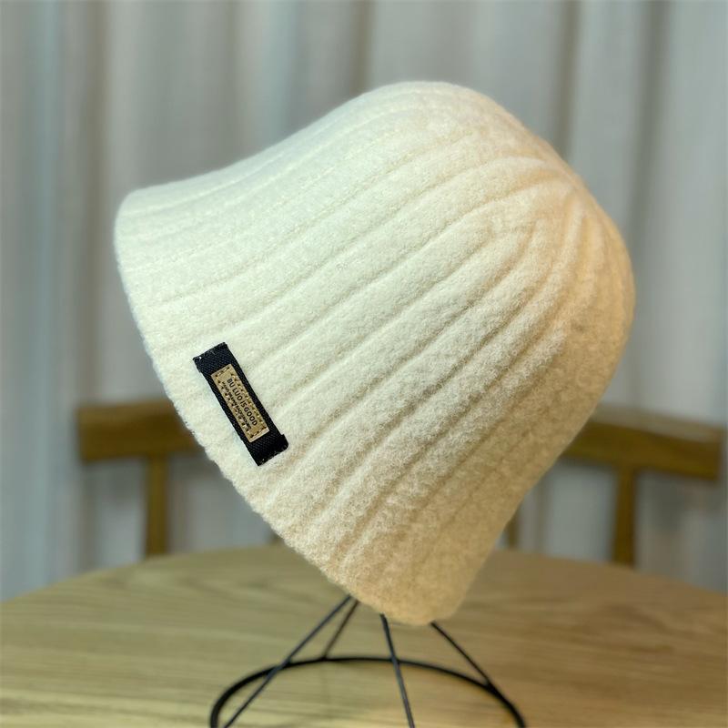 Hat Women's Autumn and Winter New Ear Protection Knitted Wool Hat Thermal Basin Hat Casual Cold Hat