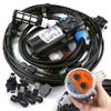 Sistema de Refrigeração por Névoa de Jardim 0,6 mm Bomba Autoescorvante 60W Válvula de Esfera Kit Temporizador Pulverizador Atomizador Fino Irrigação Externa Rega