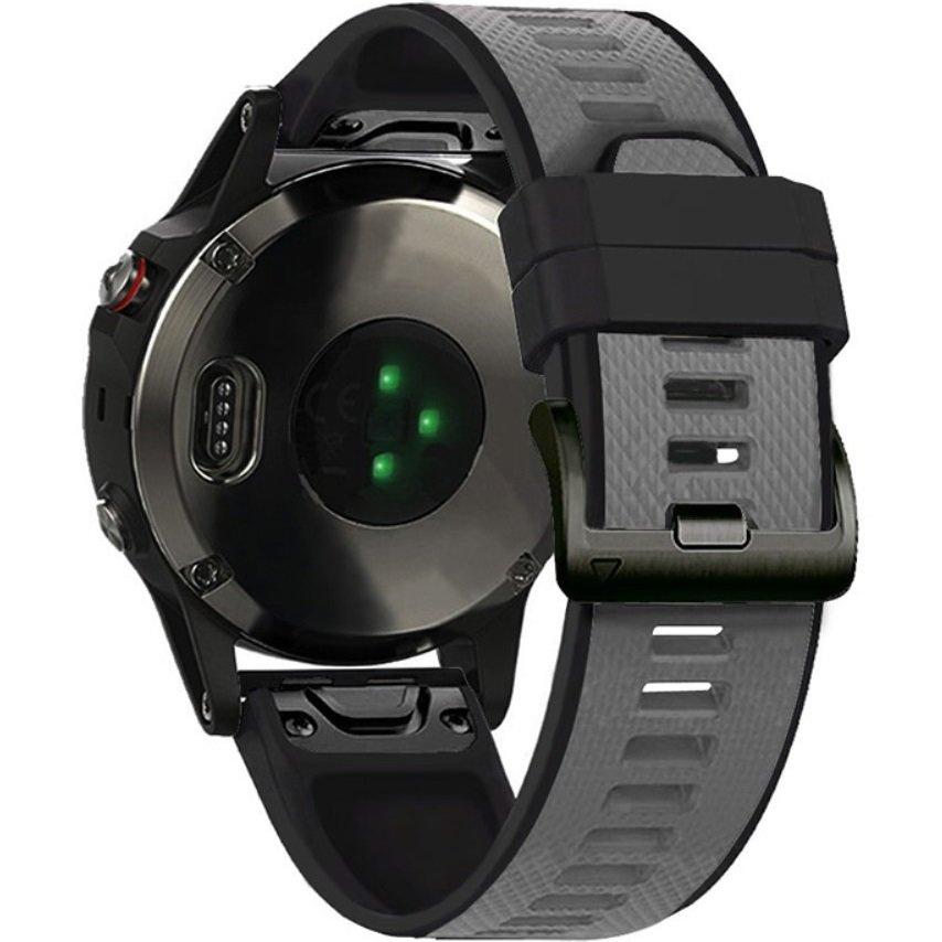 Quickfit Silicone Strap 22mm for Garmin, Gray / Black
