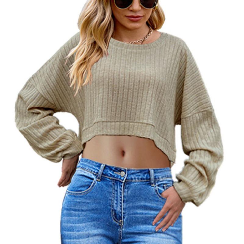 Women's Fashion Casual Autumn Winter Solid Color Print Long Sleeve U-Neck Blouses & Shirts