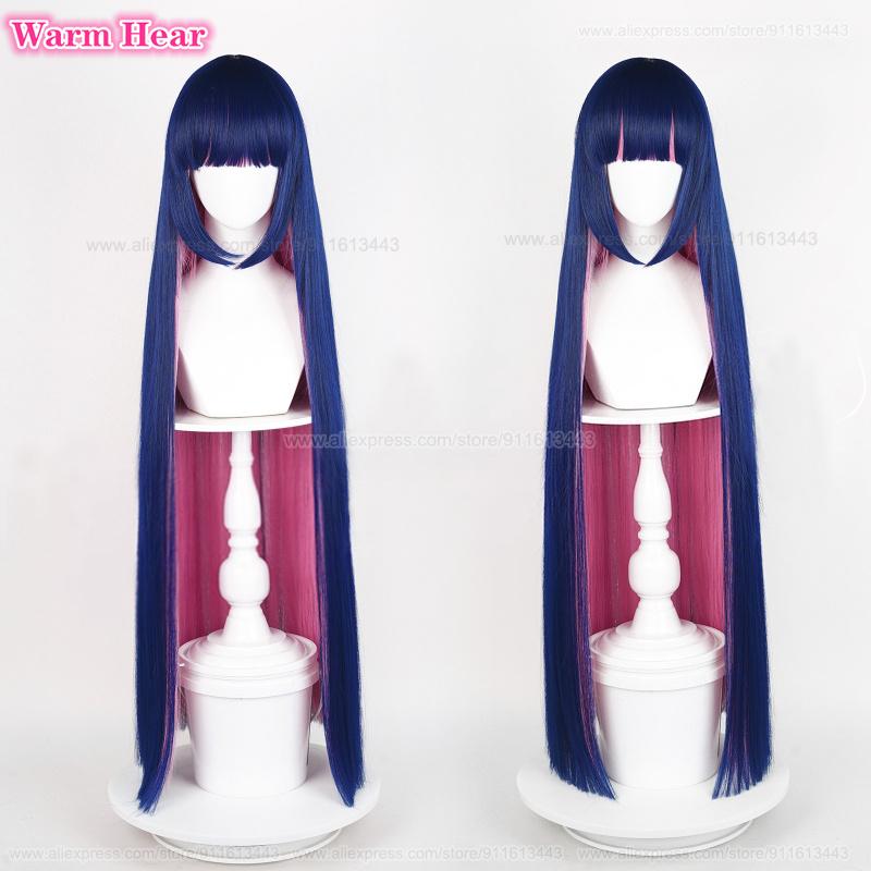 In Stock 100cm/120cm Stocking Anarchy Synthetic Anime Long Straight Hair Cosplay Wigs Heat Resistant Hair Halloween Party Wigs