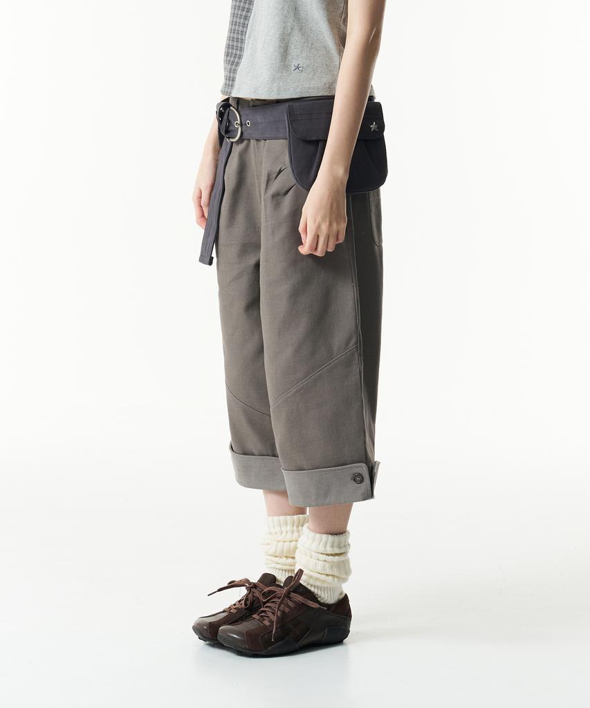THE COLDEST MOMENT Tcm Folding Button Pants (Brown)