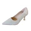 B835-ES87 Zigeuner spitze Zehen flacher Ausschnitt hohe Absätze Damen 2025 neu Frühling und Sommer Braut Hochzeit Stiletto Hochzeitsschuhe