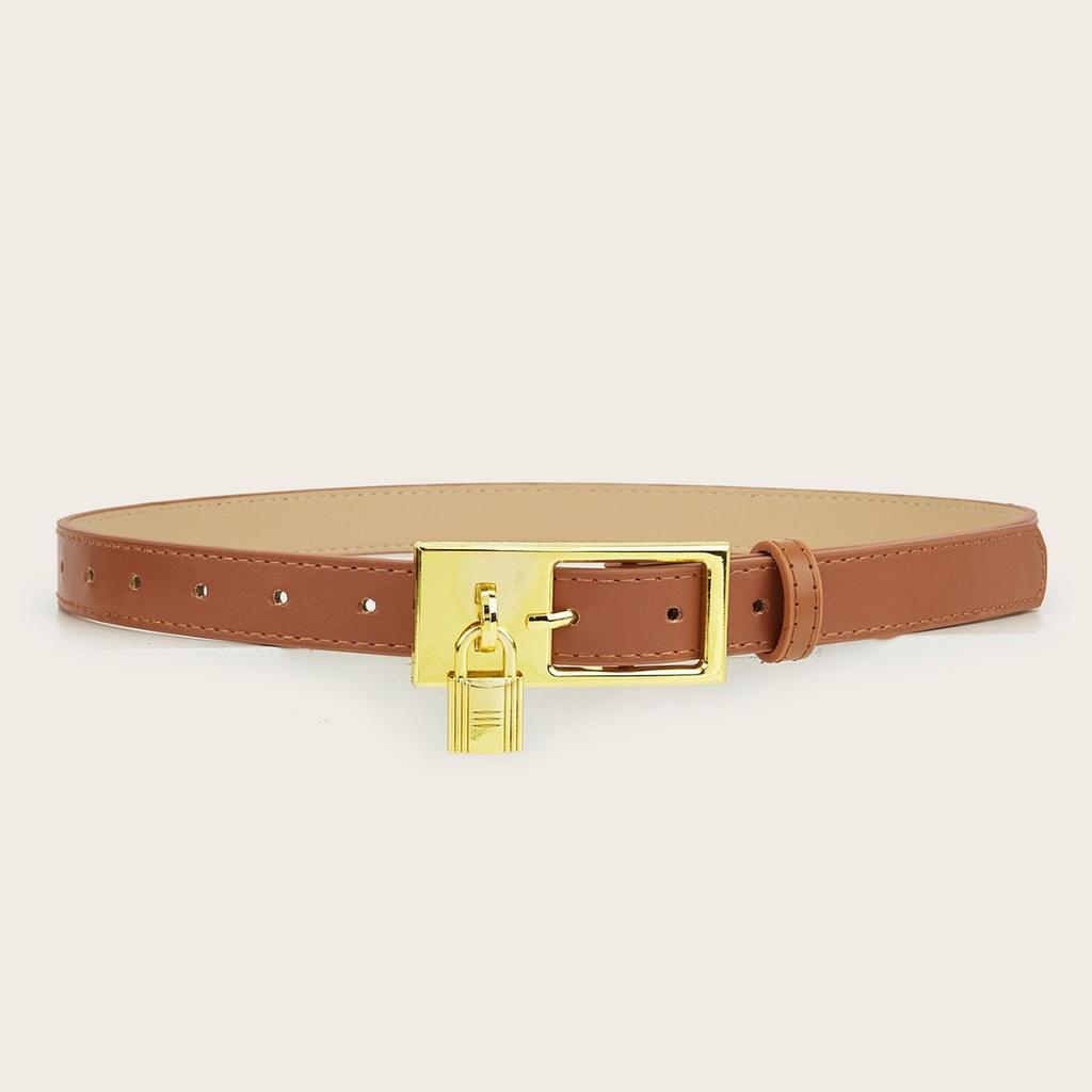 Versatile And Belt Slimming With Metal Buckle Belt Paired With Jeans Dress And