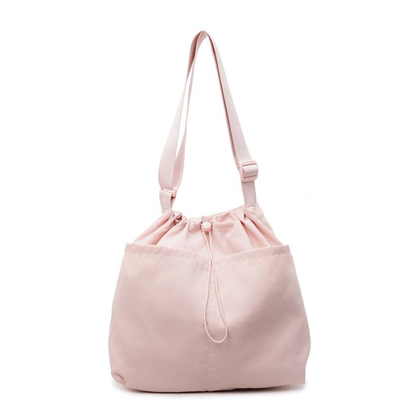 Soft Nylon Vertical Shape Shoulder Bag With Flap Closure For Daily Outings