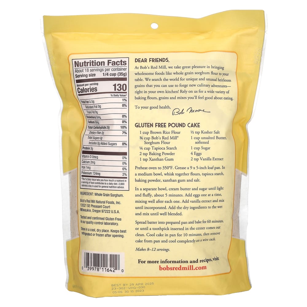 Bobs Red Mill Sorghum Flour 624g (1lb 6oz)