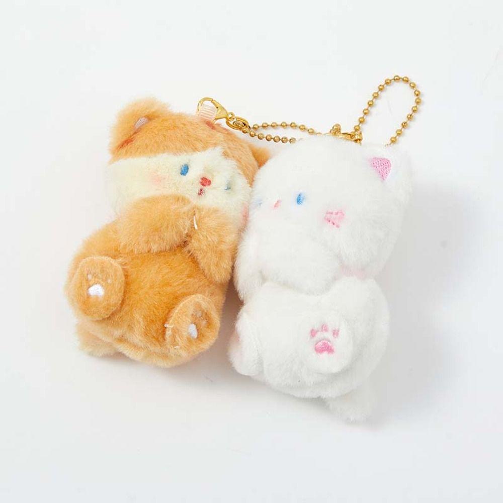 2pcs/set Magnetic Plush Animal Key Buckle Panda Cartoon Couple Pendants Fruit Bag Charm  Friends