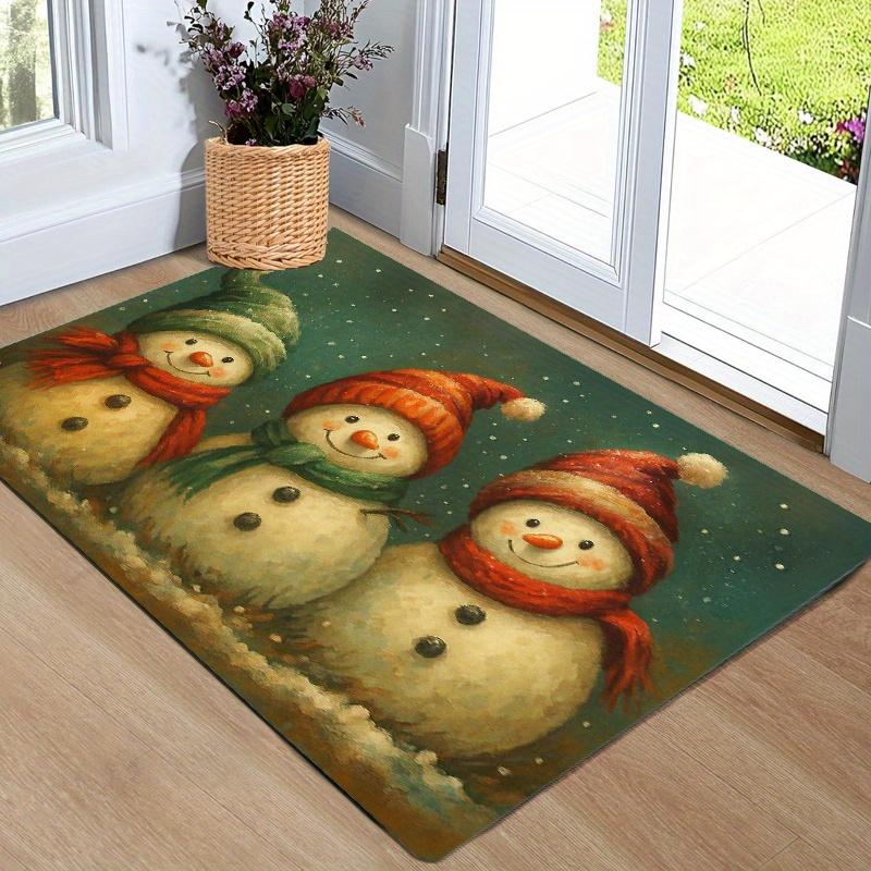 

1 шт. Кухонные коврики против усталости Рождественский снеговик Зимний Водонепроницаемый Нескользящий Толстый Мягкий Кухонный коврик Сверхпрочный Комфортный Коврик для стояния для кухни 40*60cm