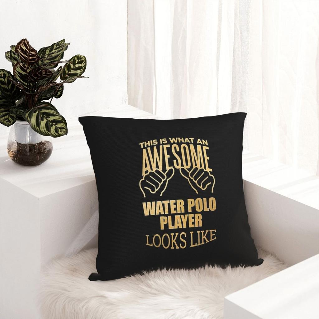 Awesome Water Polo Gift Design In Gold Square Pillowcase Cushion Cover Pillow Case Throw Pillow Cover for Home Bedroom Car