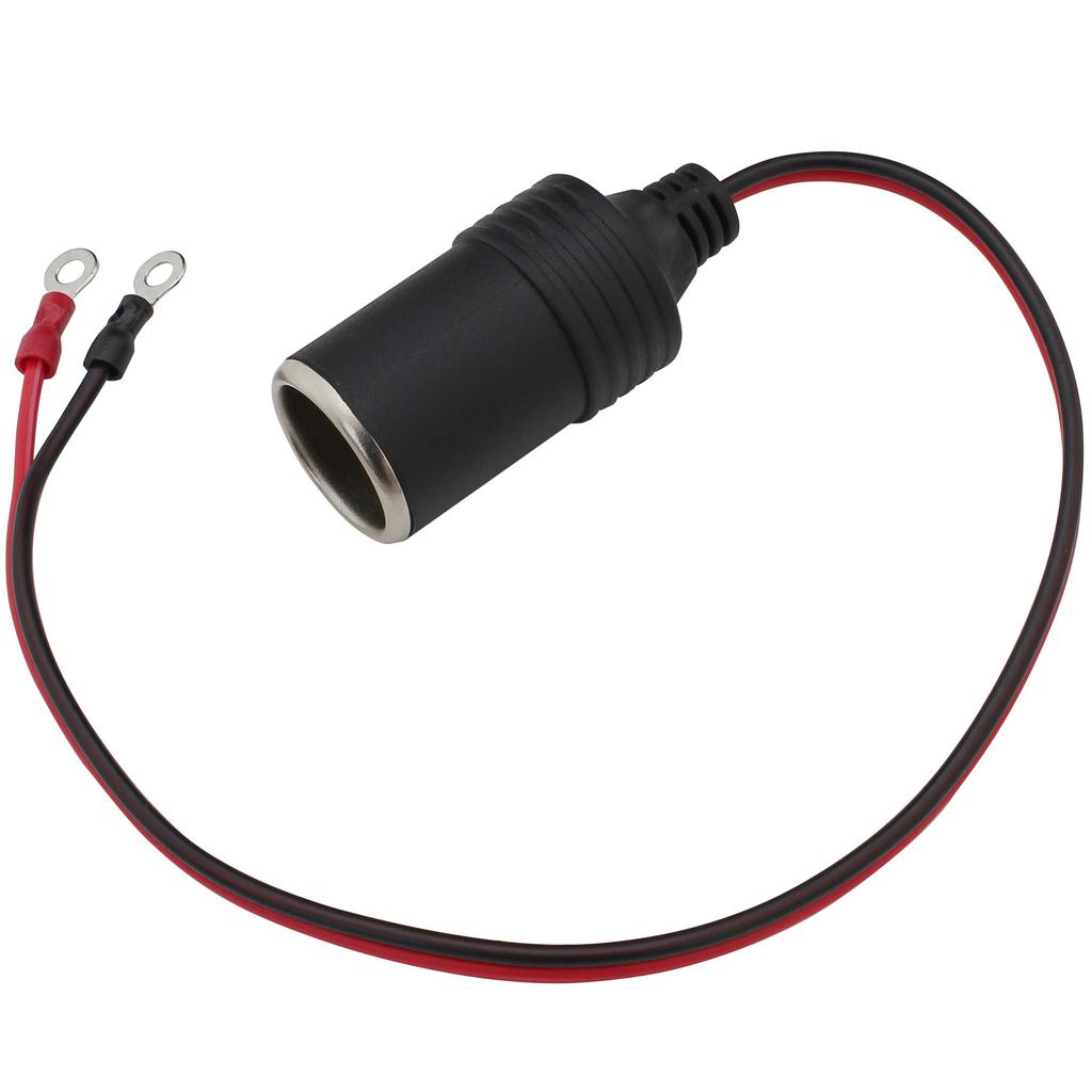 Cigarette Lighter Socket, Female , Round Terminal, 11.8 inches (30 cm)