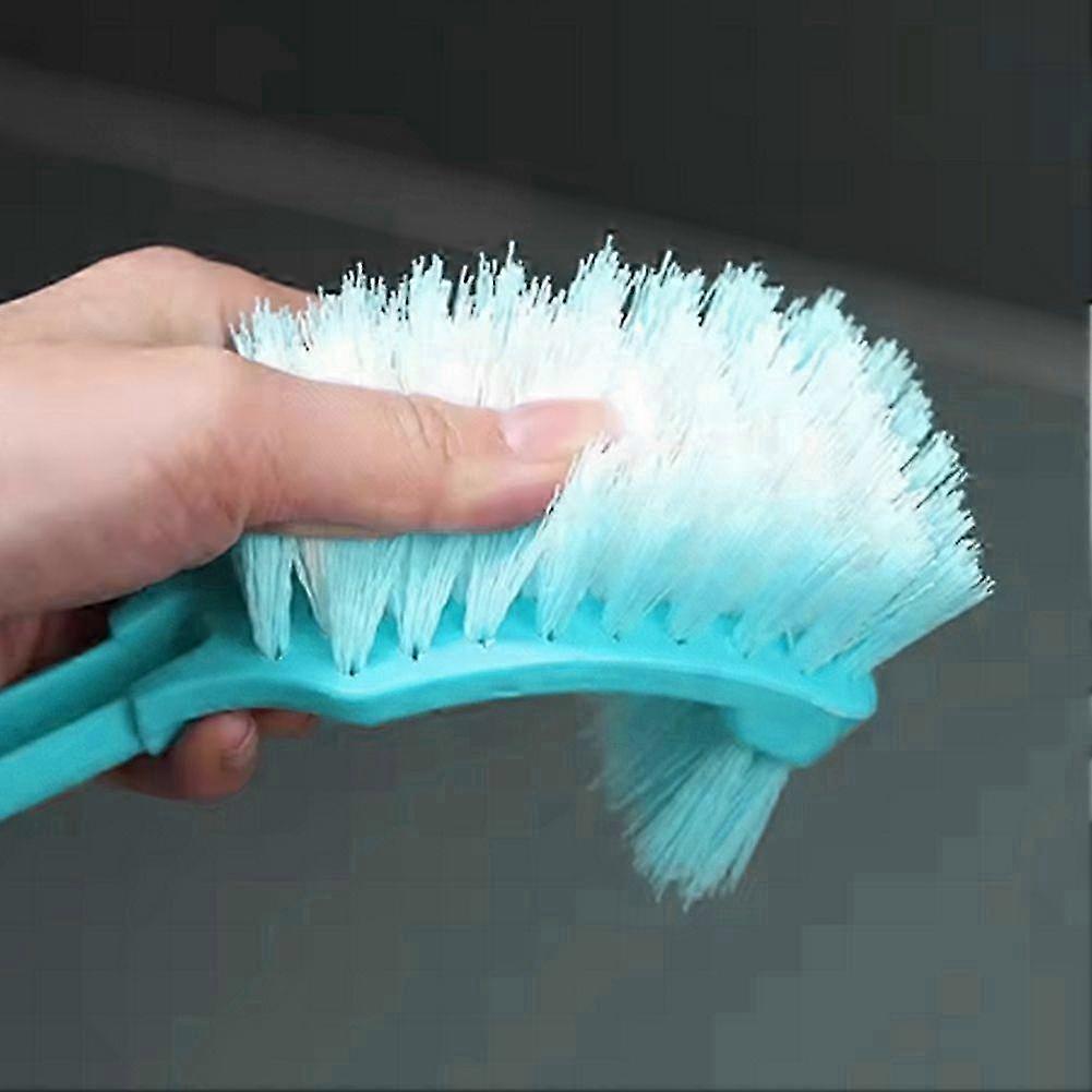 Multi-Purpose Dual-Head Toilet Brush with Soft Hair & Curved Bristles for Bathroom Cleaning. Long Handle for Convenience