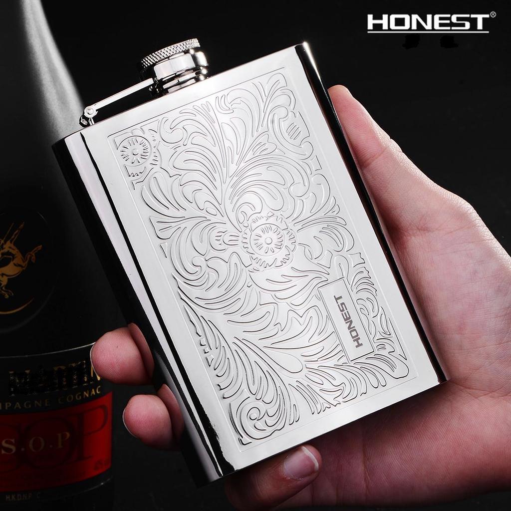 Honest Skittles Bottle 8oz Whiskey Portable Bottle Hip Flask Arabesque Pattern [Item]