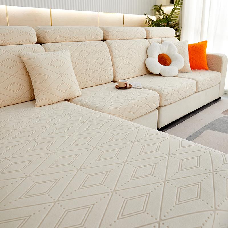 1Pcs Thicken Sofa Seat Cushion Cover Jacquard Sofa Slipcover Stretch Adjustable Sofa Cover Pets Kids Furniture Protector