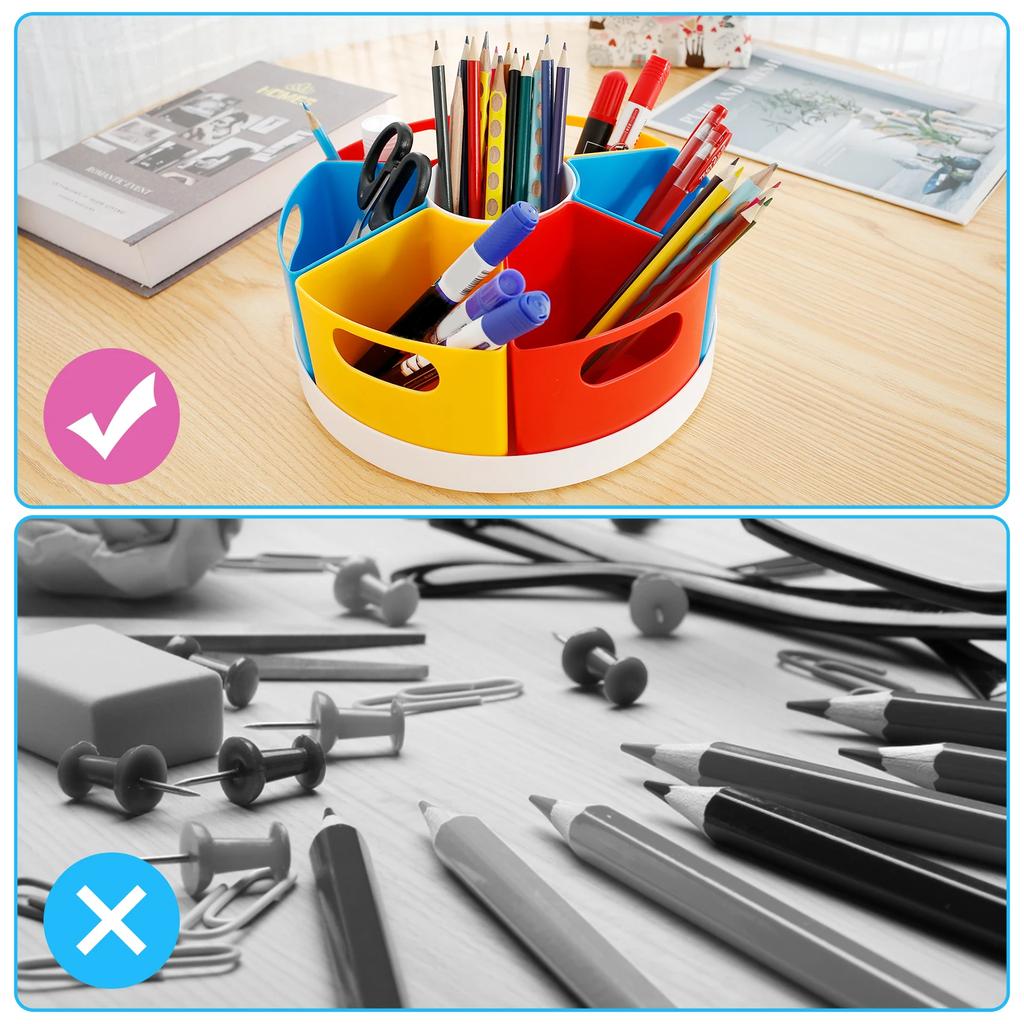 Creative Rotating Storage Caddy 360° Rotatable Art Supply Organizer Portable Rotating Marker Desk Organizer for School Office