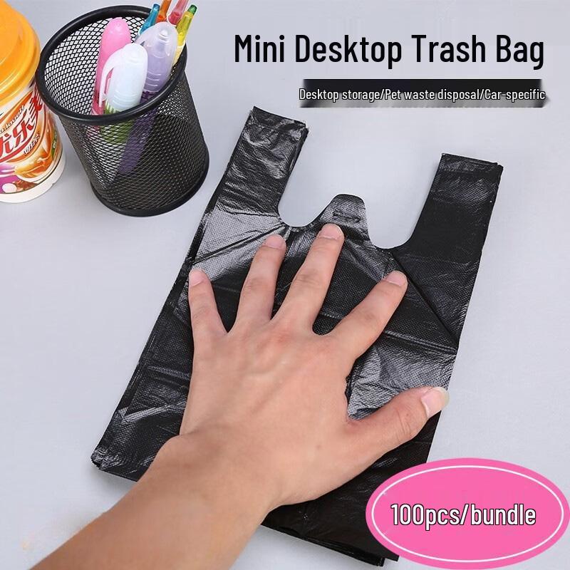 

Компактные мини-пакеты для мусора утолщенного типа в виде жилета для использования на рабочем столе и в автомобиле 17x25cm [50 pcs/pack] прозрачный