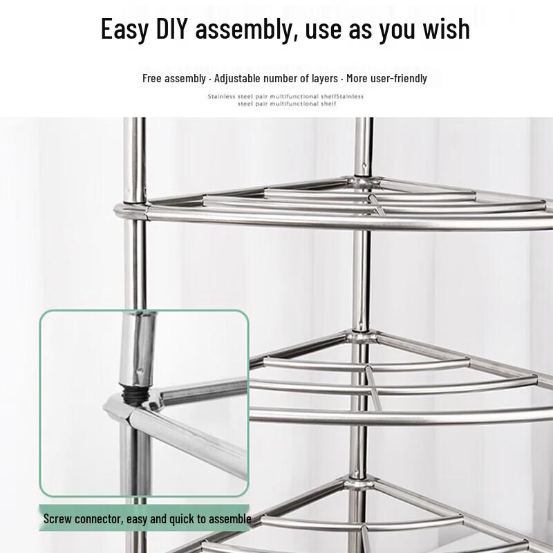 Stainless Steel 8-Tier Triangular Storage Shelf