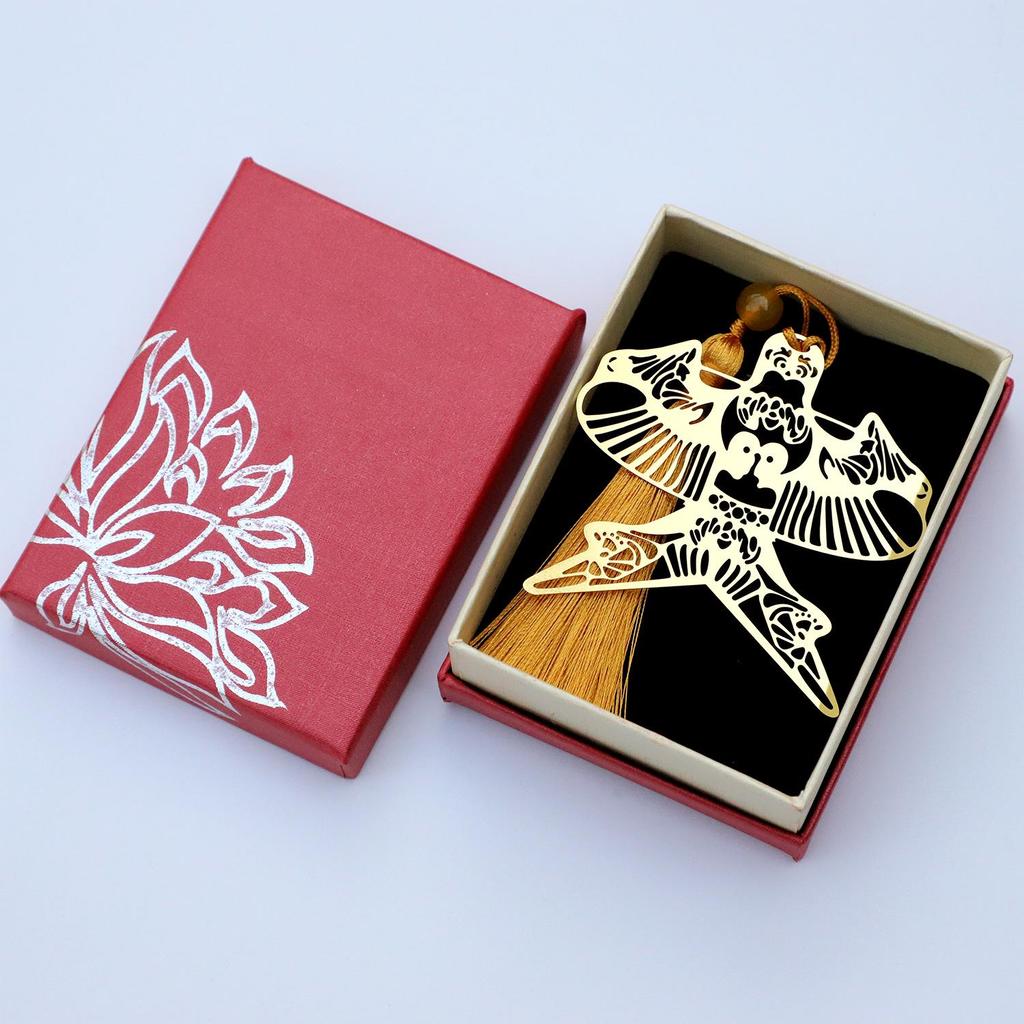 Exquisite Chinese Style Paper Kite Metal Tassel Bookmark - Festival Commemorative Gift