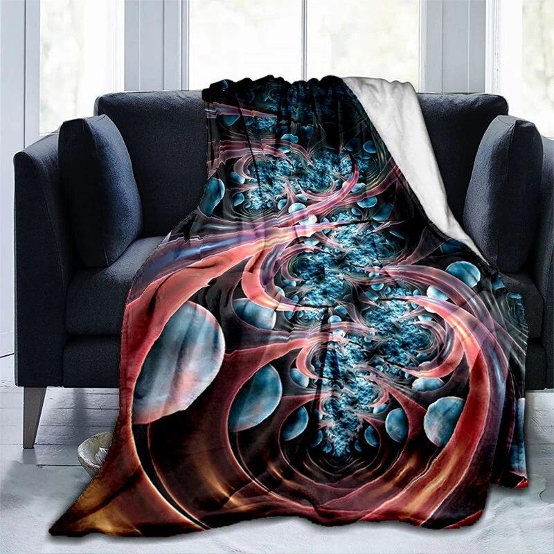 Colorful Magical Fantasy Abstract Art Printed Modern Blanket Gedruckt Bettdecke Geschenk Flannel Soft Sofa Bed Throwing Blankets
