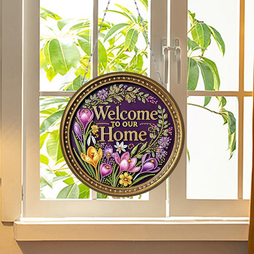 2D/Flaches DIY Diamantmalerei Set Hängende Diamantkunst Kits Strassstein Diamantkunst Fensteranhänger DIY Heimdekoration Hängender Anhänger