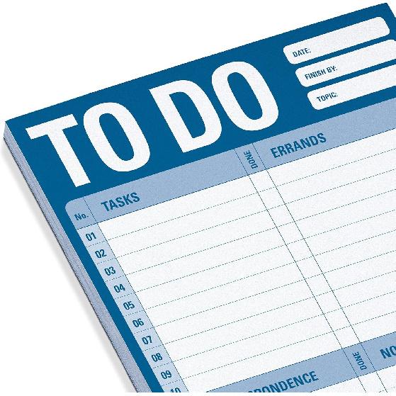 1-Count Knock Knock To Do Pad, To Do List Note Pad for Daily Tasks, Errands, Notes, 6 x 9-inches (Blue)