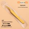 Eyelash Curler & Tweezers Set: Gold Feather Design for False Lashes and Extensions