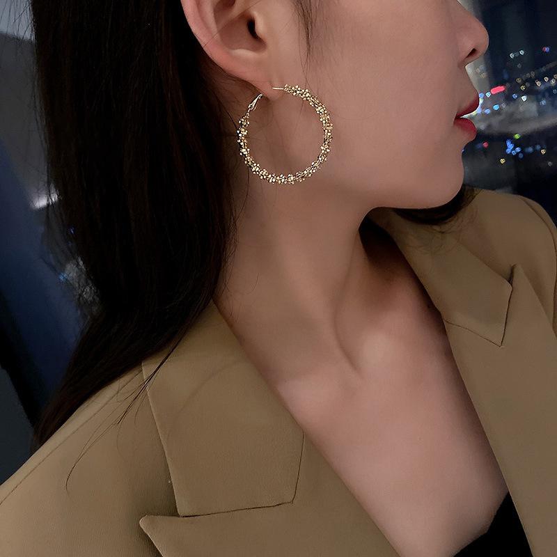 Irregular Exaggerated Circle Earrings Minimalist Modern Geometric Hoop Earrings for Women Trendy Boho Statement Jewelry Accessories