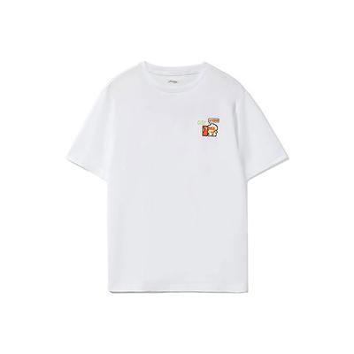 Li Ning Sports Fashion Serie Cartoon Pixel Print Kurzarm T-Shirt Unisex Oberteile Weiß AHSRB36-4