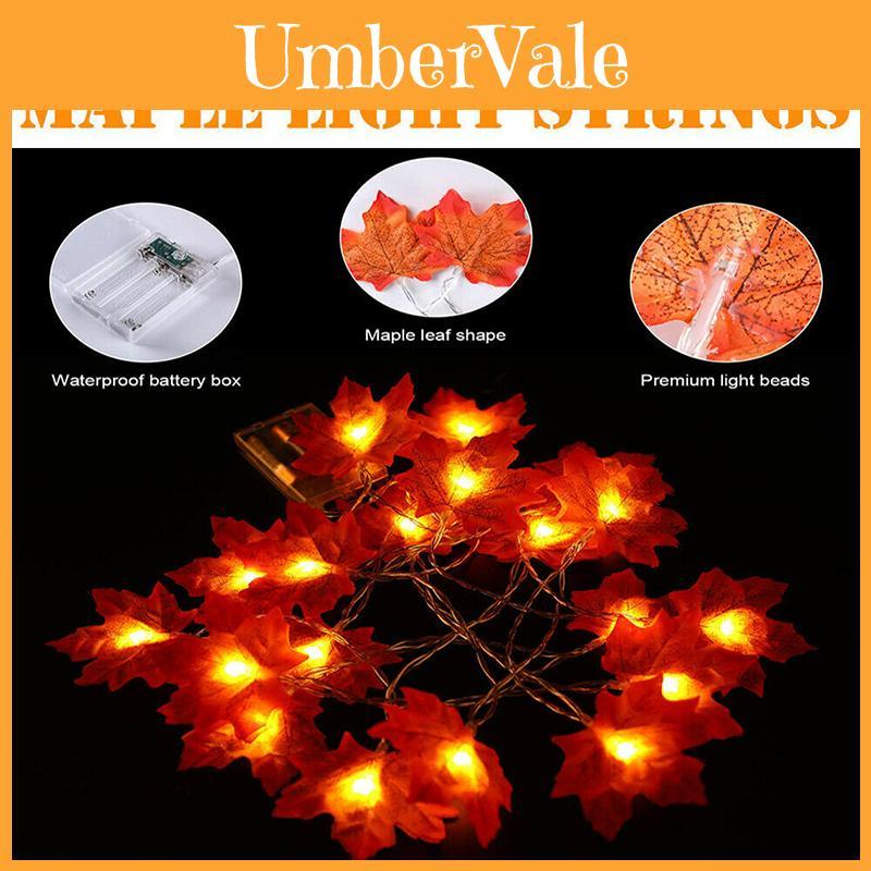 10 LED Ahornblatt Lichterkette zur Verschönerung der Innendekoration mit sanfter warmer Beleuchtung