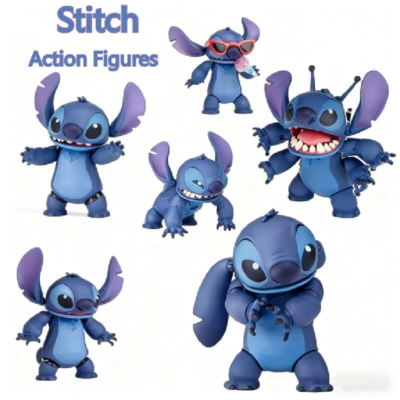 Anime Lilo&Stitch Stitch Actionfigurer Eksperiment Nr.626 Tegneserie Monterbar Leddet Modell Duk Kontor Skrivebordsdekorasjon Pynt