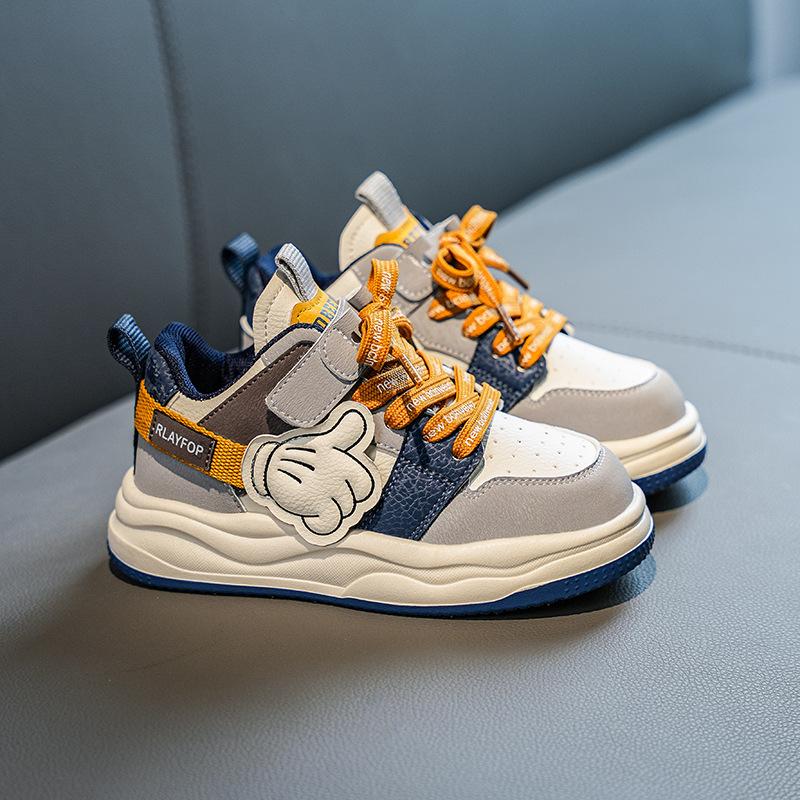 

Мальчики и девочки кеды детские 2025 новые кожаные белые туфли корейская версия мягкая подошва универсальная детская спортивная обувь взрыв 30 синий