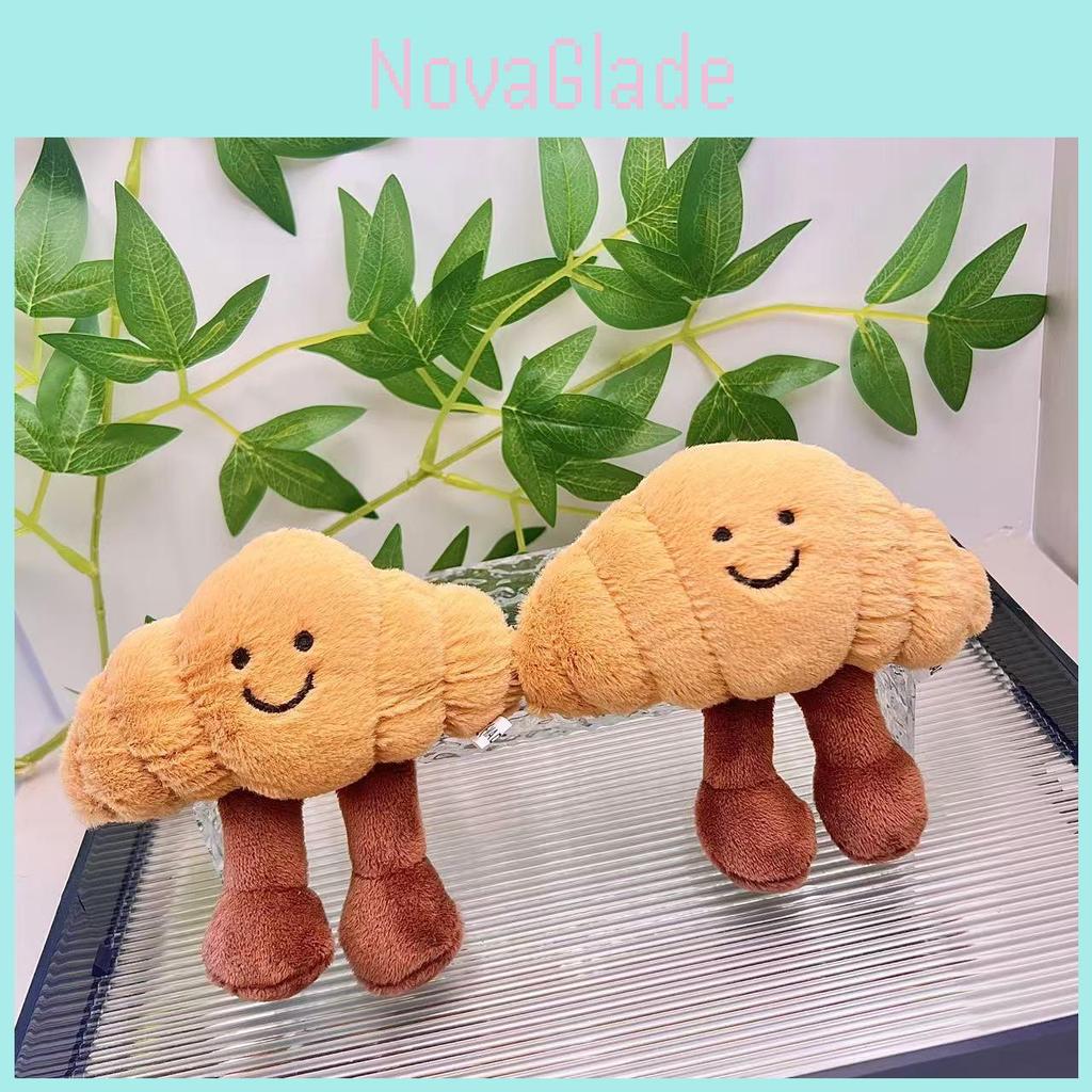 Adorable Croissant Plush Keychain Cute Food Shaped Hanging Doll Gift For Kids