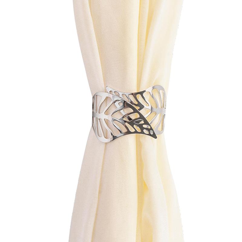 

1/2PCS Curtain Ties High-End Style Curtain Fixing Clips Artistic Curtain Hooks Elegant Curtain Straps Adjustable Gold/Silver 1PC срібний