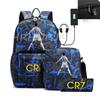 Sports Casual CR7 Backpacks 3pcs Simple Lightweight Capacity Teens Laptop School Bags Women Men Travel USB An-ti Lock Mochilas