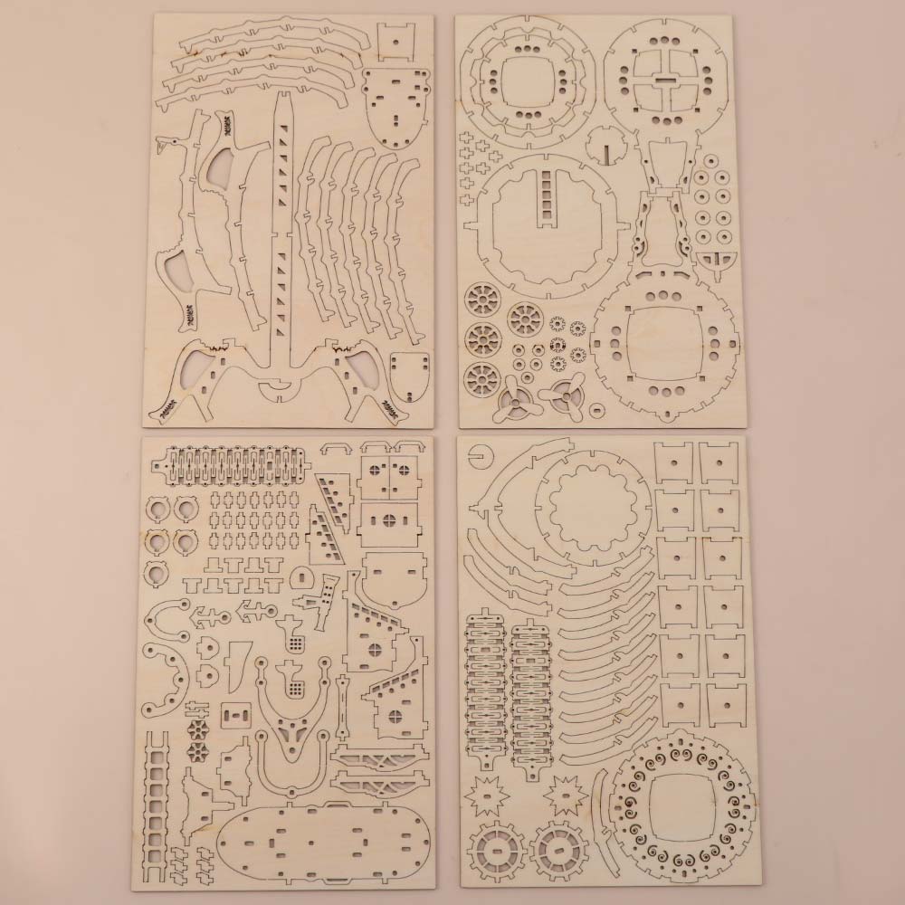 Mechanical Design 3D Wooden Puzzle Hand Craft Mechanical Model Kits Airship Model Model Building