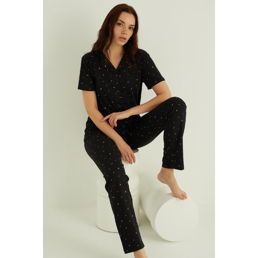 Set pijama cu nasturi din bumbac