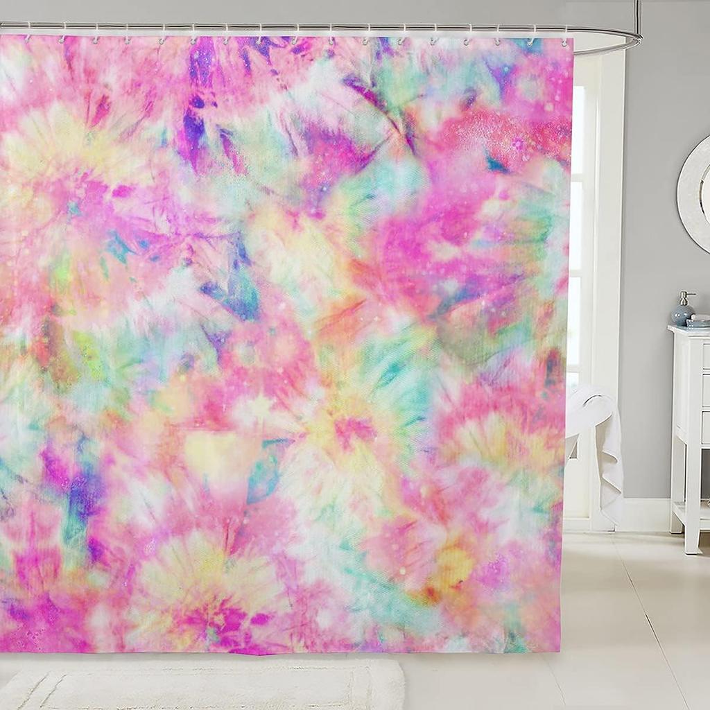 Outer Space Rocket Shower Curtain Galaxy Bath Curtain for Kids Boys Girl Cartoon Bathroom Accessories Universe Starry Sky