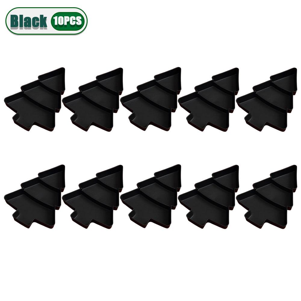 1-10PCS Christmas Plastic Candy Snack Plates Divided Fruit Plates Christmas Tree Shape Melon Seed Tray Home Party Decor