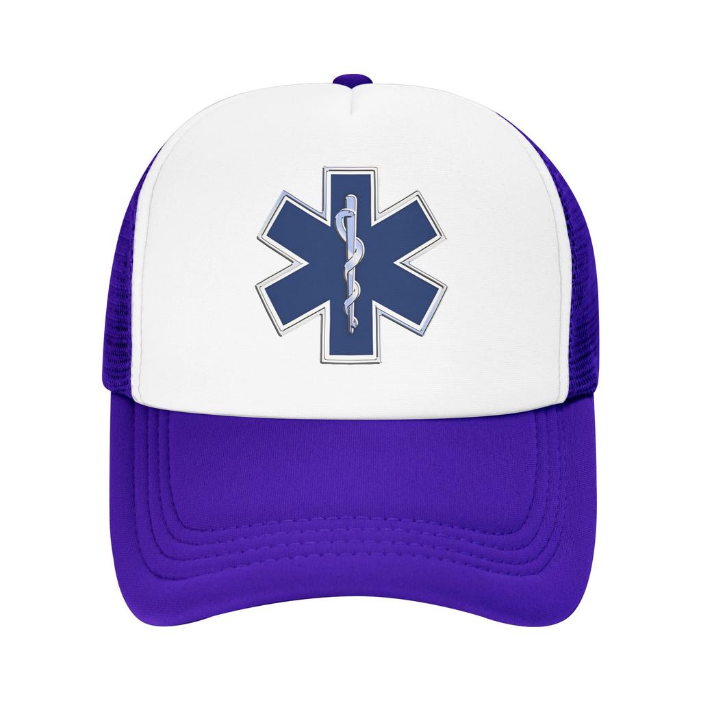 Paramedic Star Of Life  Sun Hats Healthcar Fashion Couple Women Mesh Trucker Hat Wholesale Design Kpop Rock Snapback Cap Gift