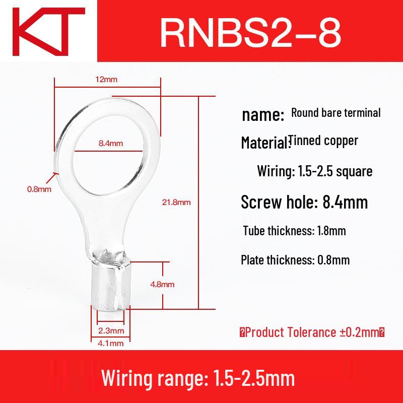 Kaitong Round Bare Crimp Terminals RNB2-12 KT-TO.