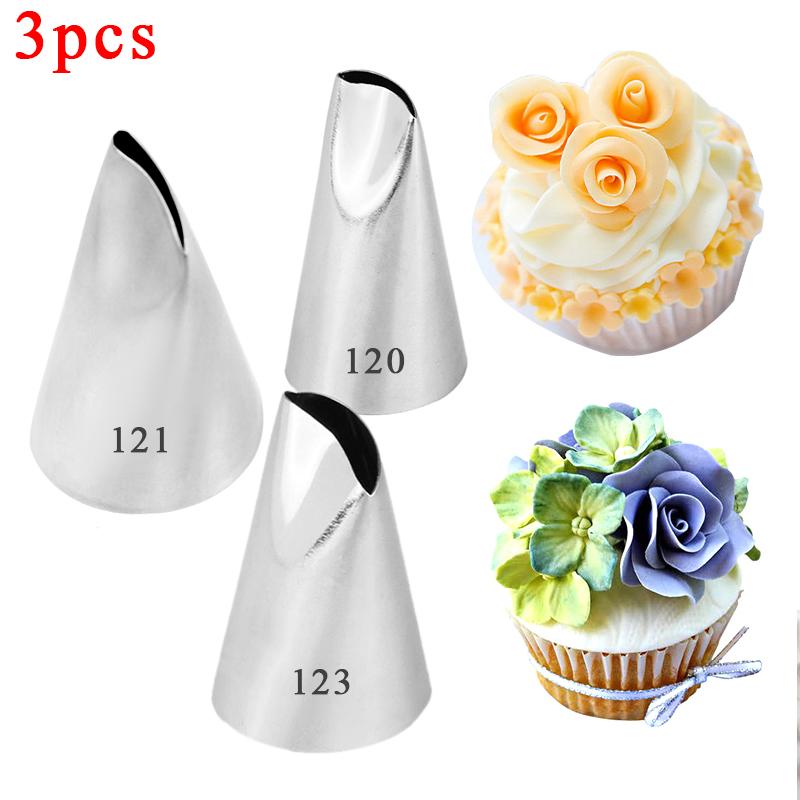 1/3pcs Pastry Nozzles For Cakes Decorating Rose Petal Flower Icinp Piping Tips Baking&pastry Tools Confectionery Kitchen Gadget