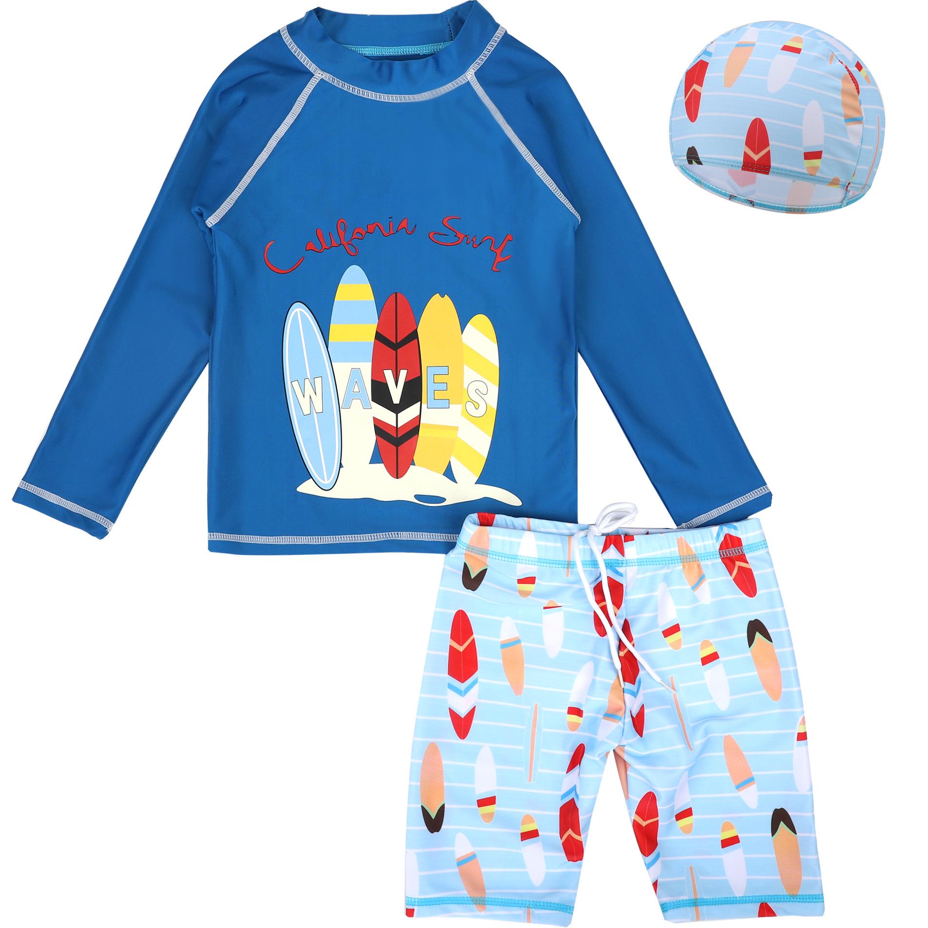 

Корейский детский купальный костюм с акулой для защиты от солнца – Быстросохнущий с длинным рукавом Size 12