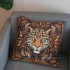 2D Colorful Leopard Pattern Decorative Pillow Cover Pattern Cushion Cover Suitable For Sofa Bedroom Car Pillow Cover