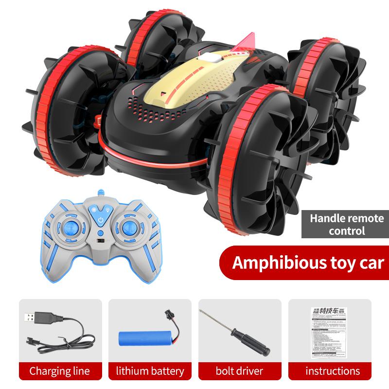 Remote Control Vehicle Amphibious RC Race Car Toy  Waterproof LED Lights Flexible Control & Wrist Remote