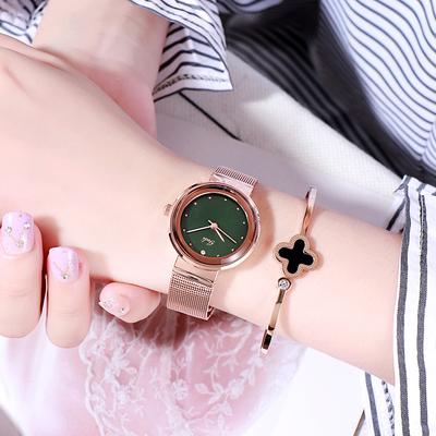 Modny i prosty damski zegarek Casual Quartz Damski zegarek Temperament Różowe złoto Mały okrągły zegarek dla kobiet