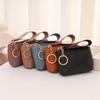 Women Coin Purse Clutch Bags PU Leather Zipper Coin Purse Fashionable Litchi Grain Rope Bag Keychain Shopping Gifts