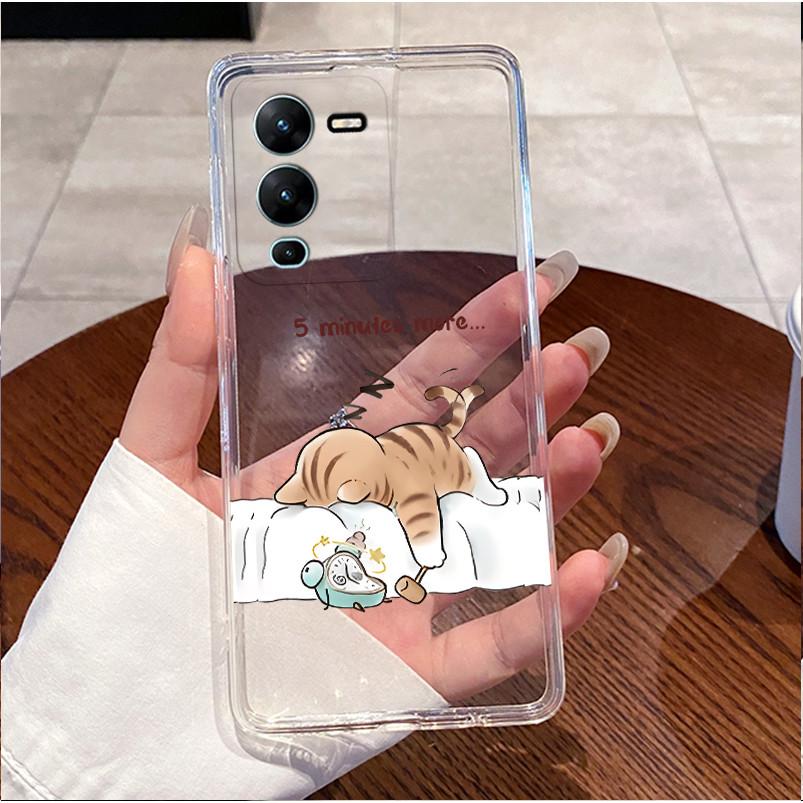 Case For Vivo V25 Pro 5G/V2158 Casing Luxury Cute Love Heart Rabbit Funny Pattern Cover Clear TPU Silicone Soft Shell Phone Case