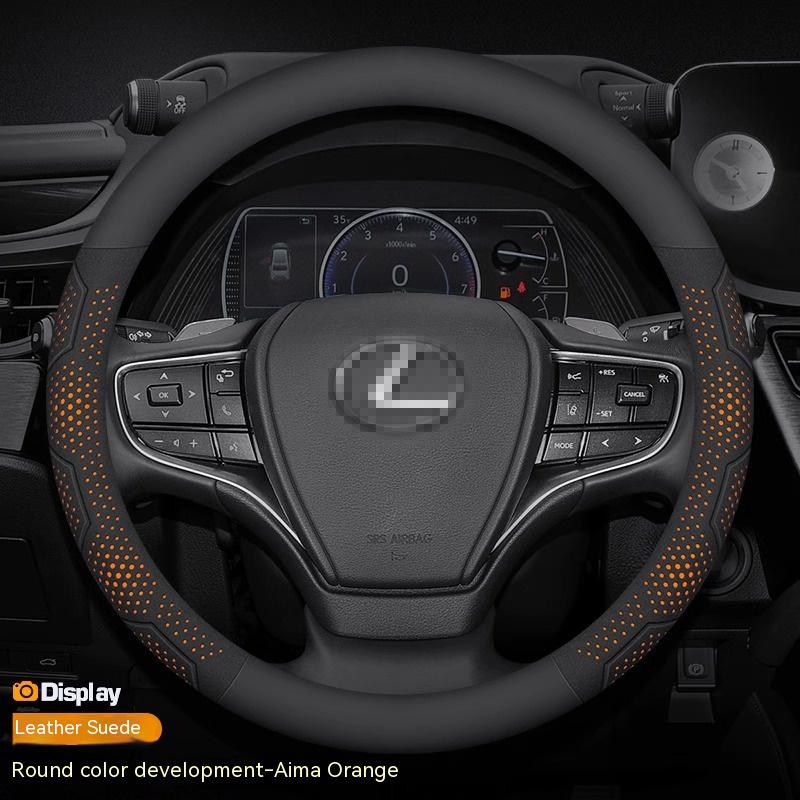For Lexus GS300h ES300h ES330 ES350 NX300h IS300 RX300 IS250 CT200h Carbon fiber Suede Car Steering Wheel Cover Auto Accessories