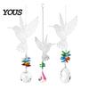Sun Catcher Hanging Metal Hummingbird Suncatcher, Faux Crystal Prisms Window Multi-layered Suncatcher Rainbow Maker Ornament for Garden, Home