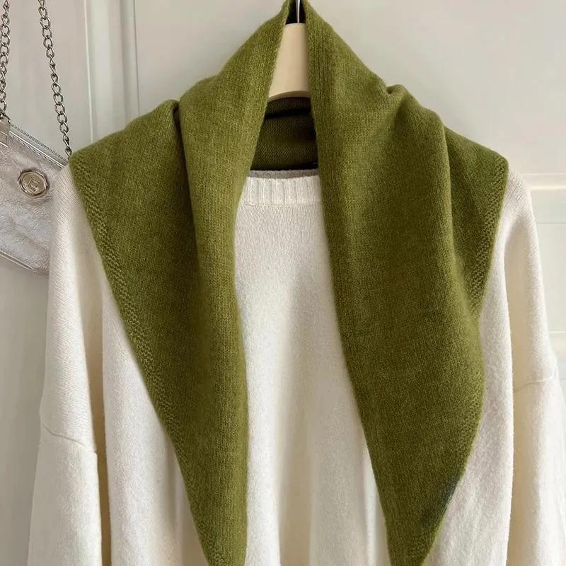 Wool Knitted Scarf For Woman Multi-functional Warm Triangular Muffler Women Headscarf Winter Warm Knitting Neckerchief Hair Wrap