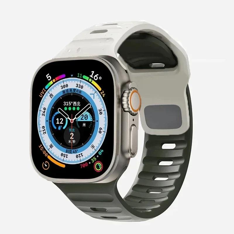 Soft Silicone Strap For Apple Watch Band Ultra 2 49mm 44mm 45mm 42mm 41mm 42mm sport Watchband iwatch Serise 5 6 7 8 9 bracelet